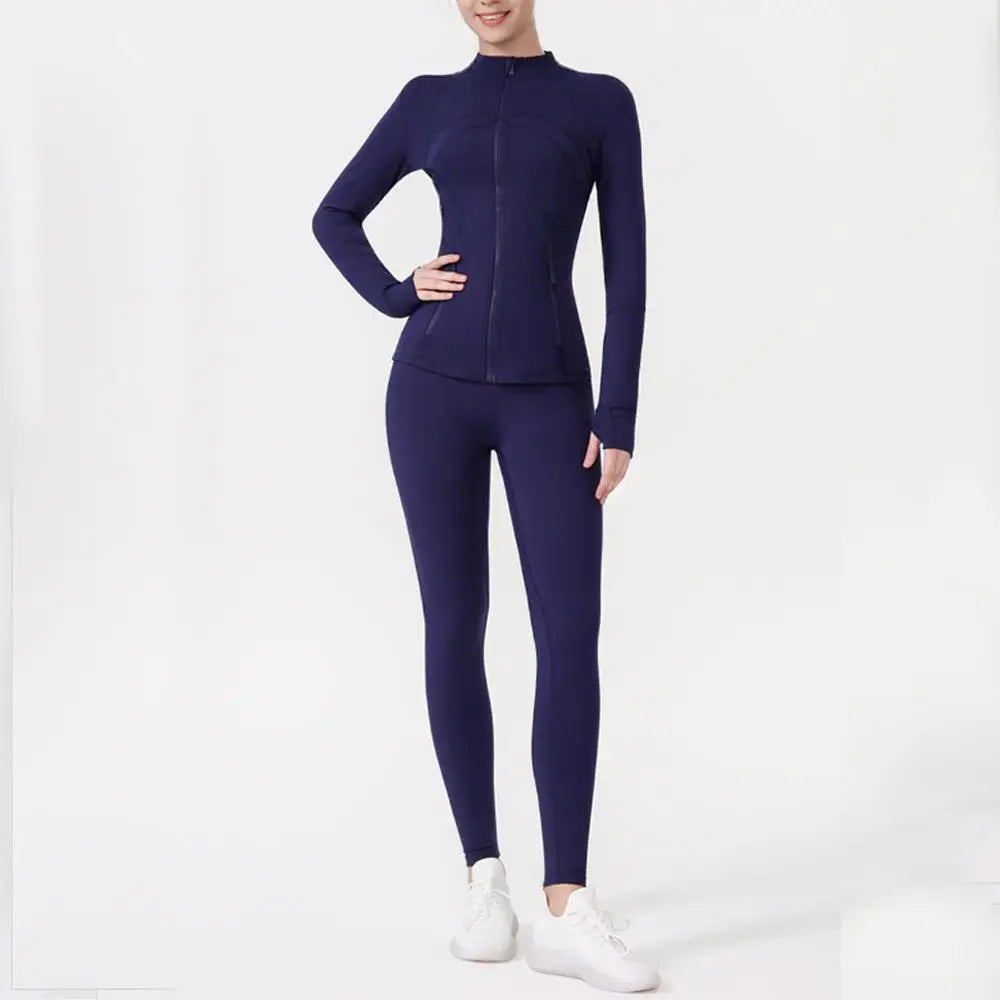 USA Oversea Warehouse Women's Yoga Set Yoga Sets for Women Gold Zipper Yoga Fitness Set Fitness & Yoga Wear Sports Fitness