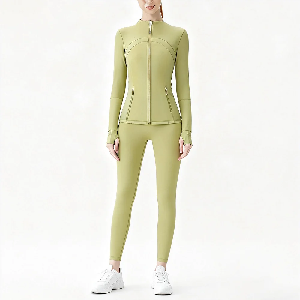 USA Oversea Warehouse Women's Yoga Set Yoga Sets for Women Gold Zipper Yoga Fitness Set Fitness & Yoga Wear Sports Fitness