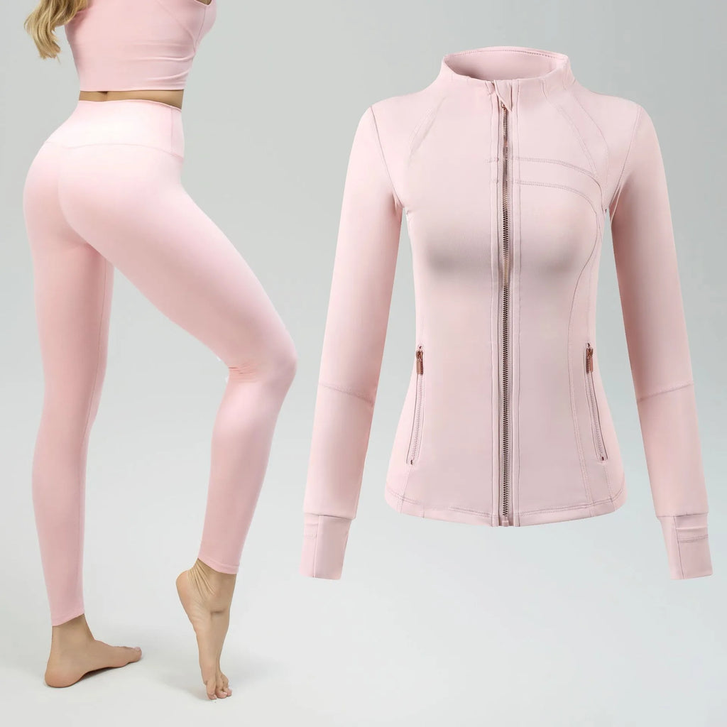 USA Oversea Warehouse Women's Yoga Set Yoga Sets for Women Gold Zipper Yoga Fitness Set Fitness & Yoga Wear Sports Fitness