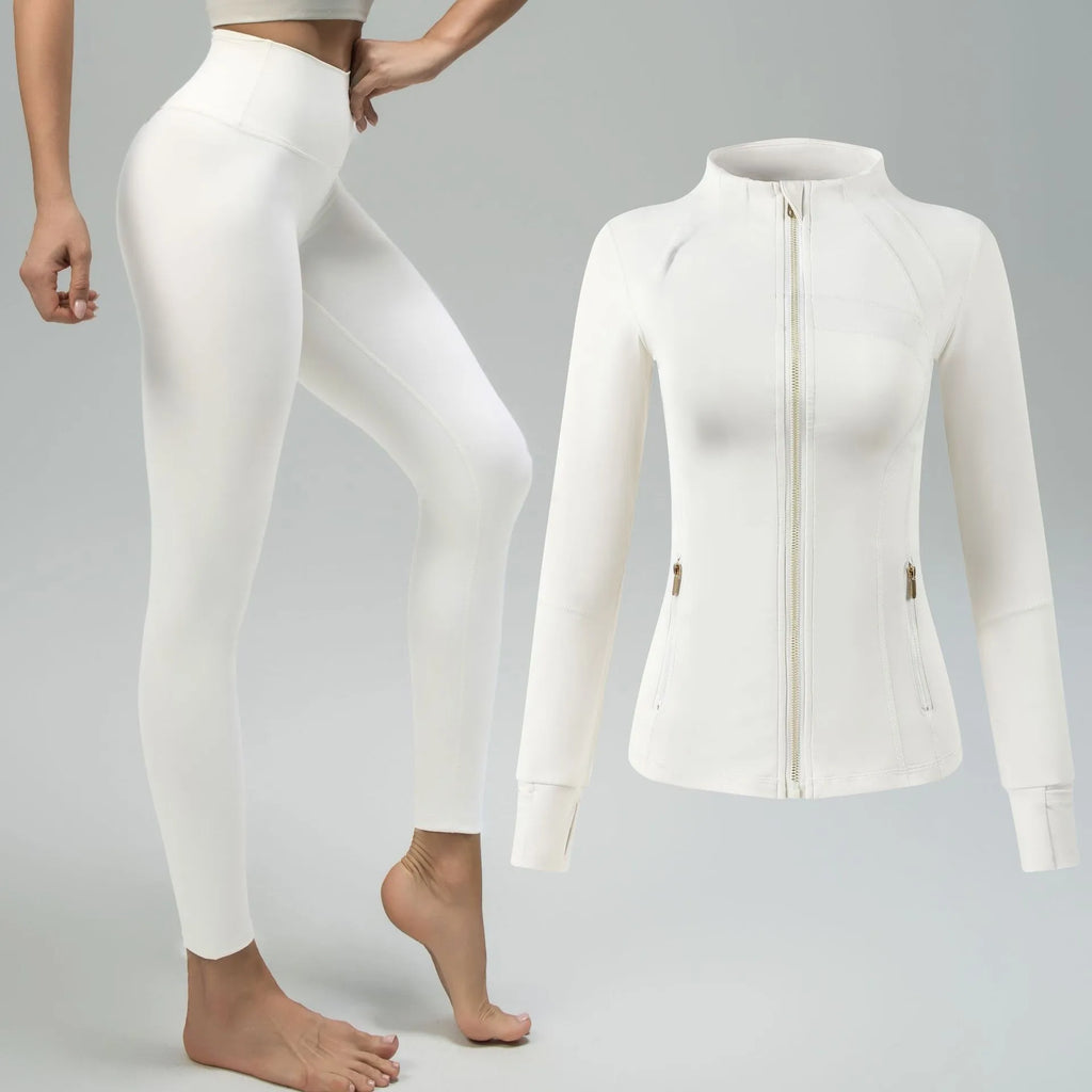 USA Oversea Warehouse Women's Yoga Set Yoga Sets for Women Gold Zipper Yoga Fitness Set Fitness & Yoga Wear Sports Fitness