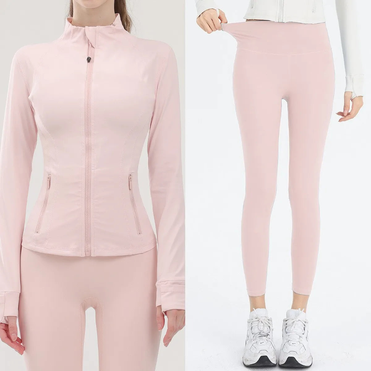 USA Oversea Warehouse Women's Yoga Set Yoga Sets for Women Gold Zipper Yoga Fitness Set Fitness & Yoga Wear Sports Fitness