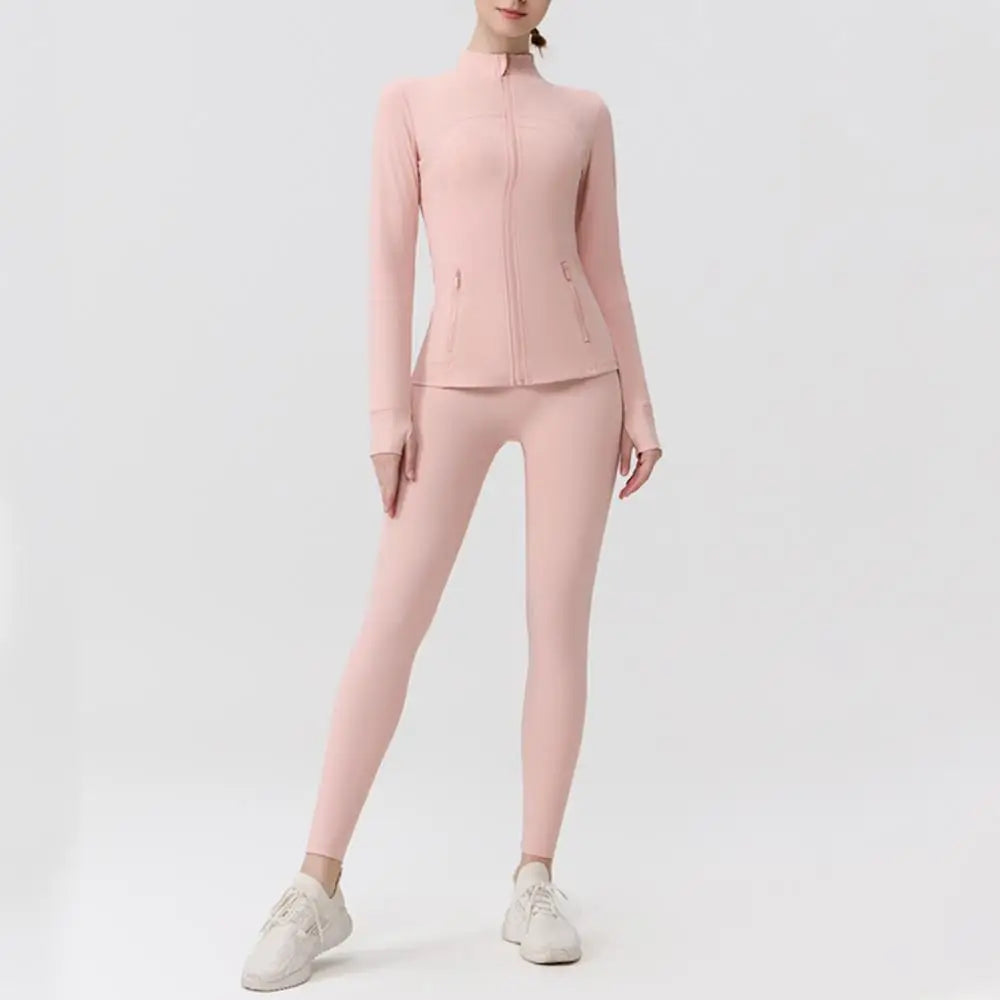 USA Oversea Warehouse Women's Yoga Set Yoga Sets for Women Gold Zipper Yoga Fitness Set Fitness & Yoga Wear Sports Fitness
