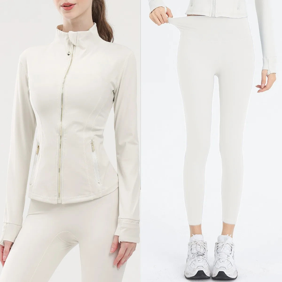 USA Oversea Warehouse Women's Yoga Set Yoga Sets for Women Gold Zipper Yoga Fitness Set Fitness & Yoga Wear Sports Fitness