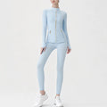 USA Oversea Warehouse Women's Yoga Set Yoga Sets for Women Gold Zipper Yoga Fitness Set Fitness & Yoga Wear Sports Fitness