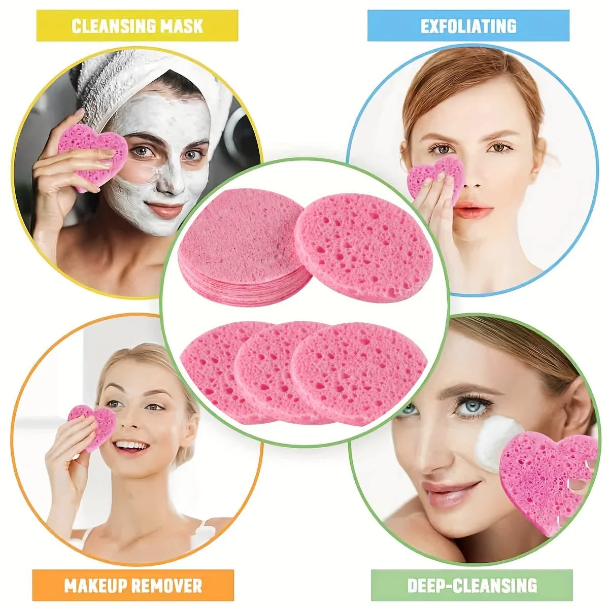 10/30pcs Compressed Facial Sponges SPA Face Cleaning Sponge Makeup Removal Exfoliating Pads for Cosmetologists Skin Massage Tool