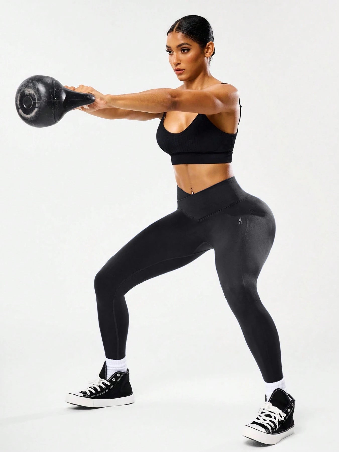 Bestselling Women's High-Waisted Tummy Control Peach Ass Running Fitness Leggings with V-Back, Breathable, Quick-Dry, and Lifted