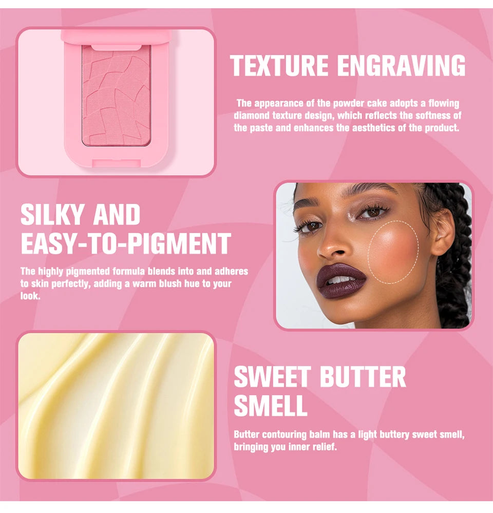 Bronzer Blush Highlights Palette&Brush Makeup Contour Sticks Cosmetics Contouring for Face Shading Palette Powder