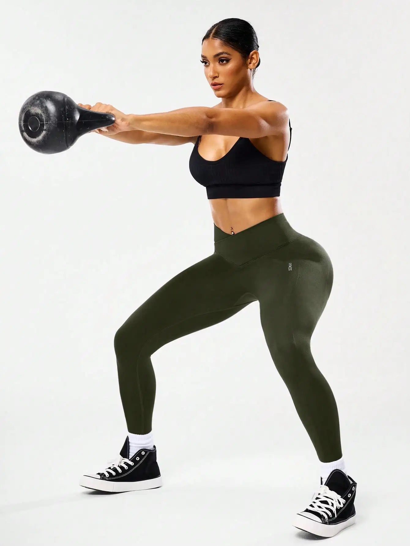 Bestselling Women's High-Waisted Tummy Control Peach Ass Running Fitness Leggings with V-Back, Breathable, Quick-Dry, and Lifted