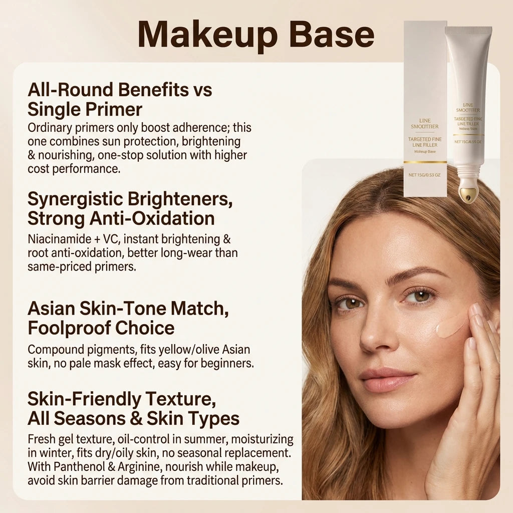 Line Smoother Hydrating Primer for Makeup Even Tone Lightweight & Non-sticky Invisible Pores Antioxidant Makeup Base Moisturizer