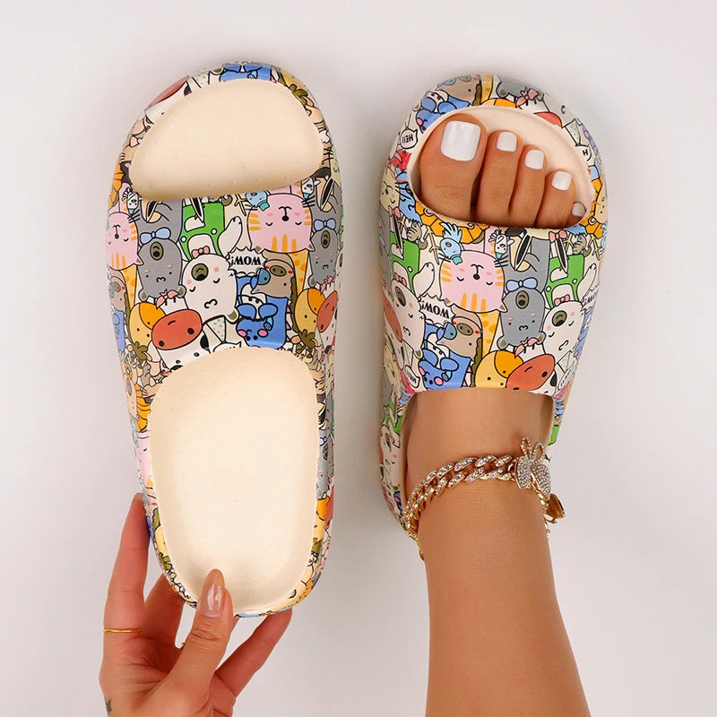 Eva Slippers Open Toe Designer Shoes flat sandals on cloud elegant women shoes platform sandals slides house slippers