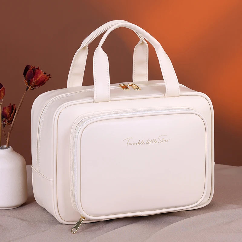 Large Capacity PU Cosmetic Bag Portable Makeup Organizer Options For Travel & Daily Use, Cosmetic Toiletry Storage