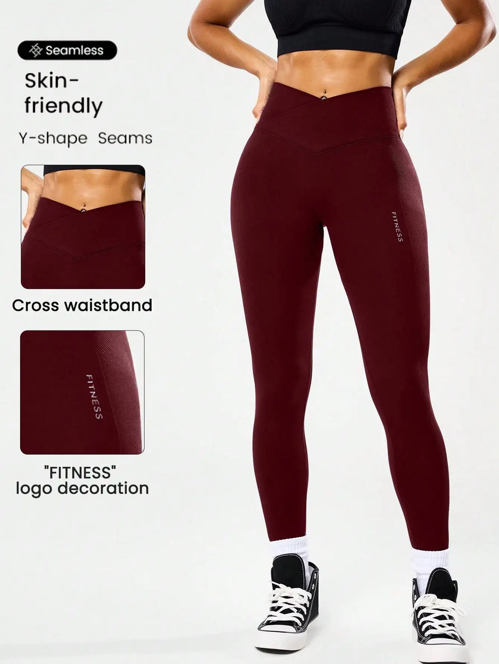 Bestselling Women's High-Waisted Tummy Control Peach Ass Running Fitness Leggings with V-Back, Breathable, Quick-Dry, and Lifted