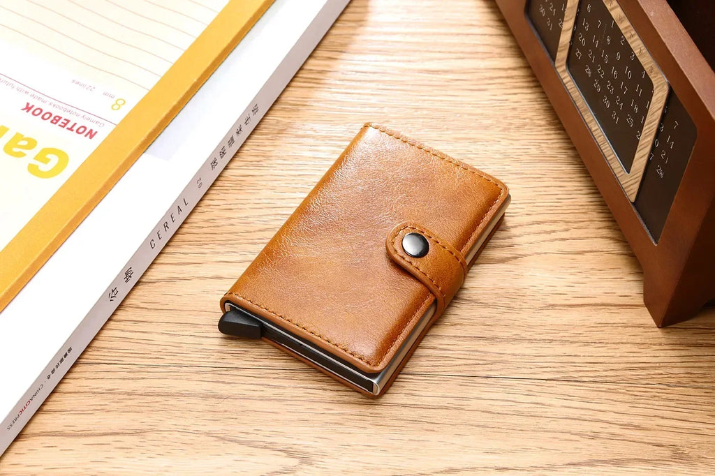 Rfid Credit Card Holder Men Wallets Luxury Small Smart Wallet Metal Business Mini Cardholder Case Women Minimalist Walet for Men