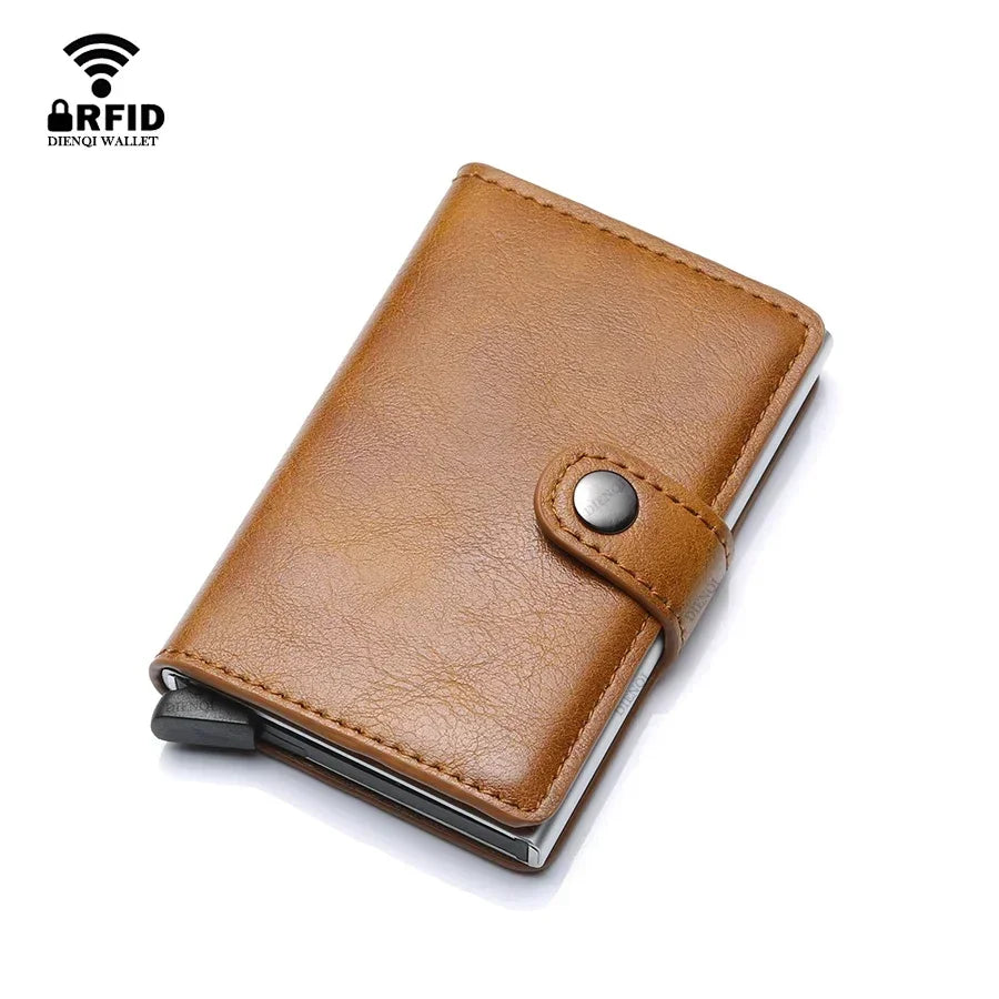 Rfid Credit Card Holder Men Wallets Luxury Small Smart Wallet Metal Business Mini Cardholder Case Women Minimalist Walet for Men