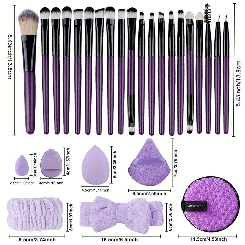 20pcs Eye Makeup Brush Set Portable Soft Makeup Brushes Beauty Tools Foundation Eyeshadow Eyeliner Brush Multi-function Beginner