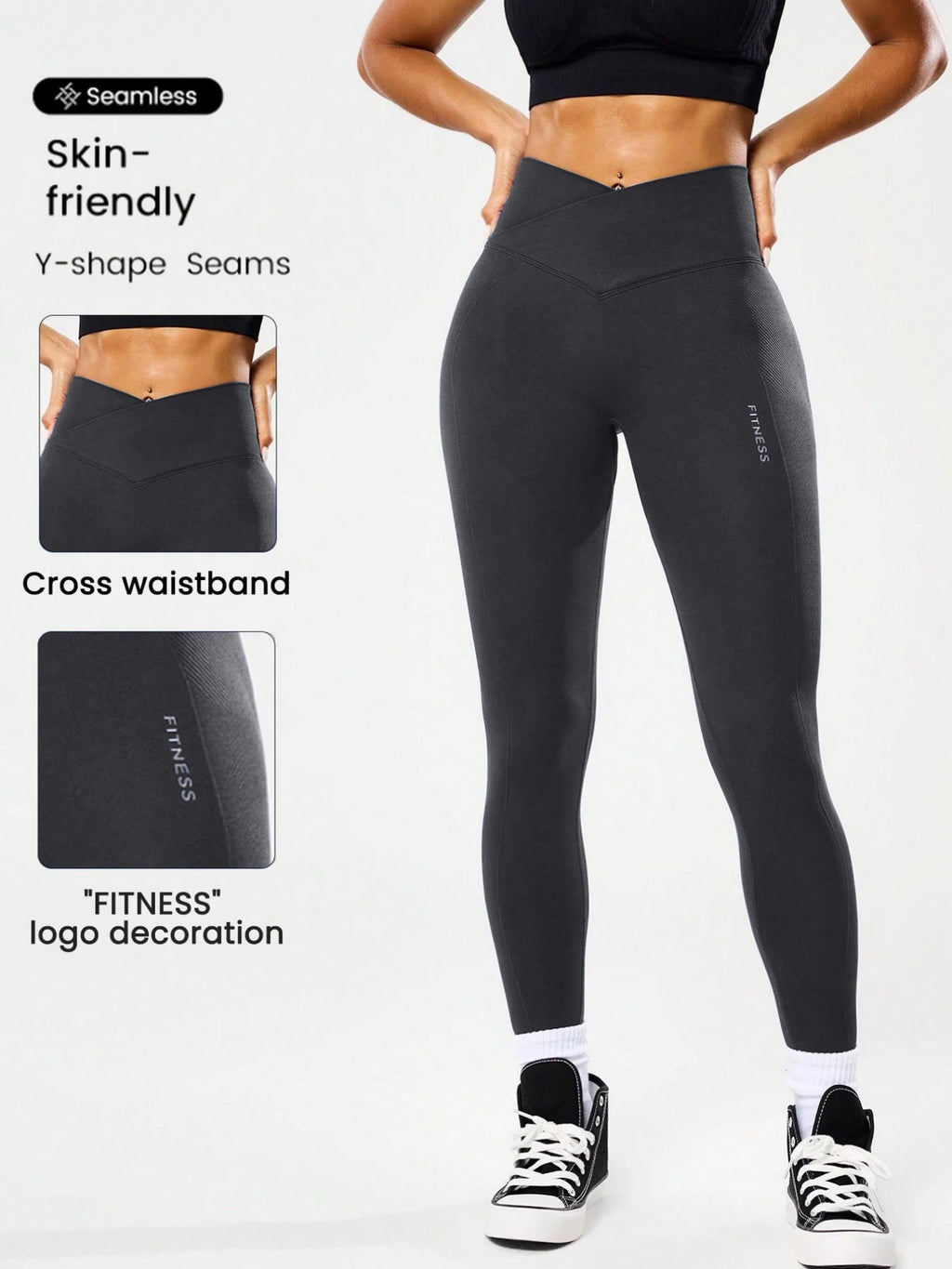 Bestselling Women's High-Waisted Tummy Control Peach Ass Running Fitness Leggings with V-Back, Breathable, Quick-Dry, and Lifted